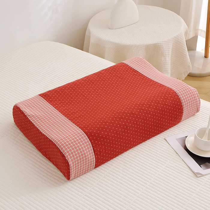 91家纺网 家纺一手货源 找家纺 （总）四川牛皮席 2025新款全棉纯棉双层纱乳胶枕 枕头枕芯