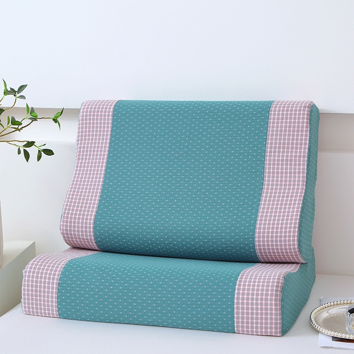 91家纺网 家纺一手货源 找家纺 （总）四川牛皮席 2025新款全棉纯棉双层纱乳胶枕 枕头枕芯