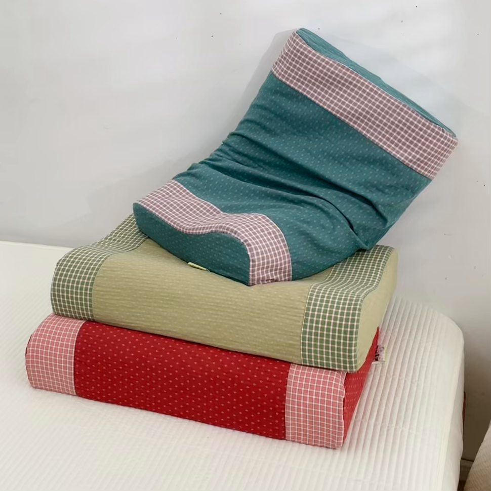 91家纺网 家纺一手货源 找家纺 （总）四川牛皮席 2025新款全棉纯棉双层纱乳胶枕 枕头枕芯