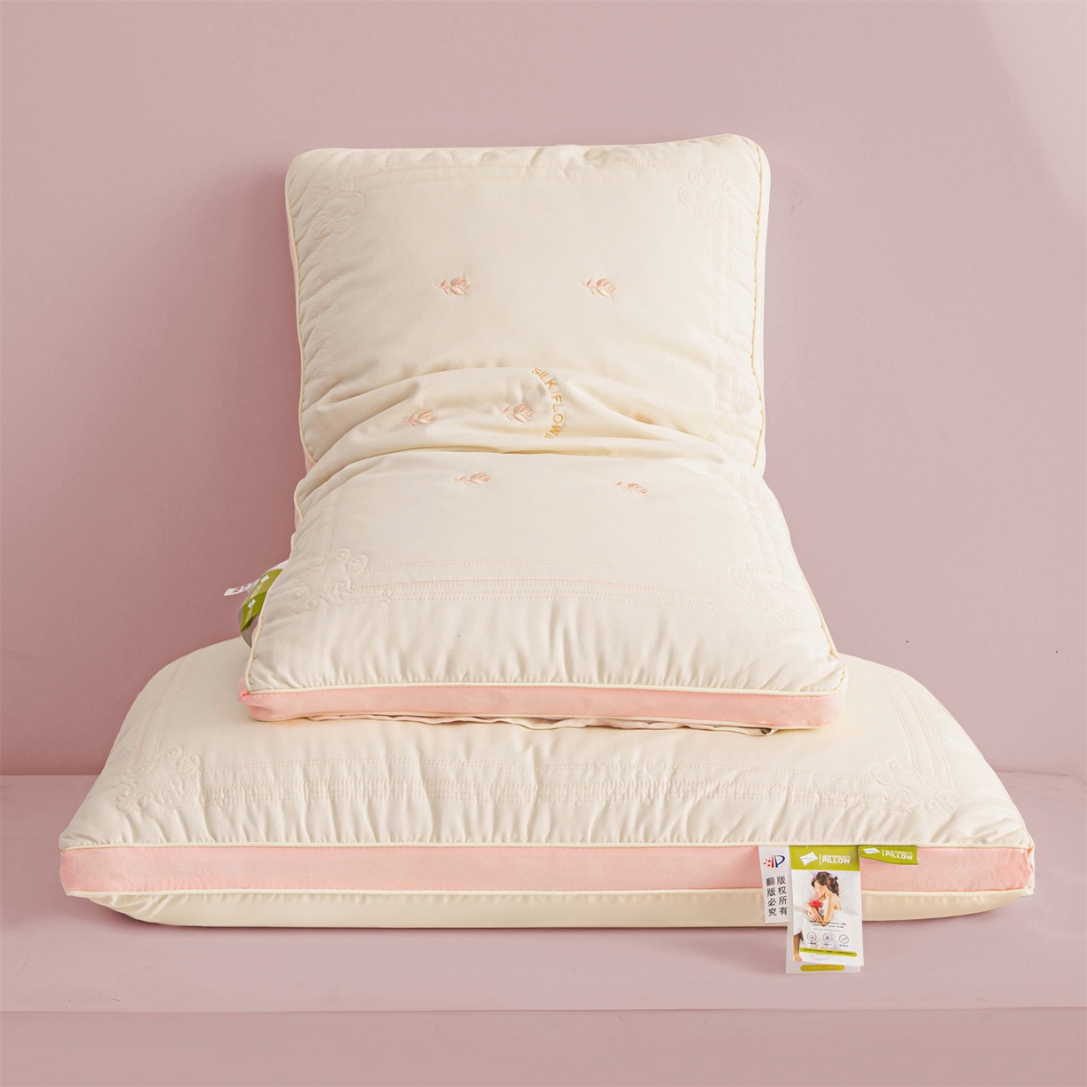 91家纺网 家纺一手货源 找家纺 （总）麦肯锡2025新款绣花羽丝绒枕枕头枕芯