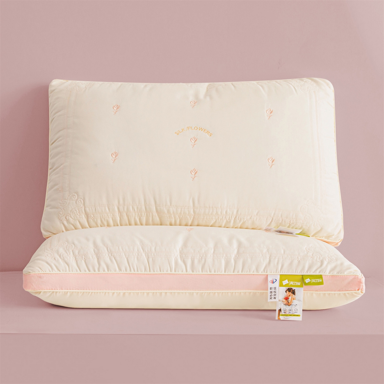 91家纺网 家纺一手货源 找家纺 （总）麦肯锡2025新款绣花羽丝绒枕枕头枕芯