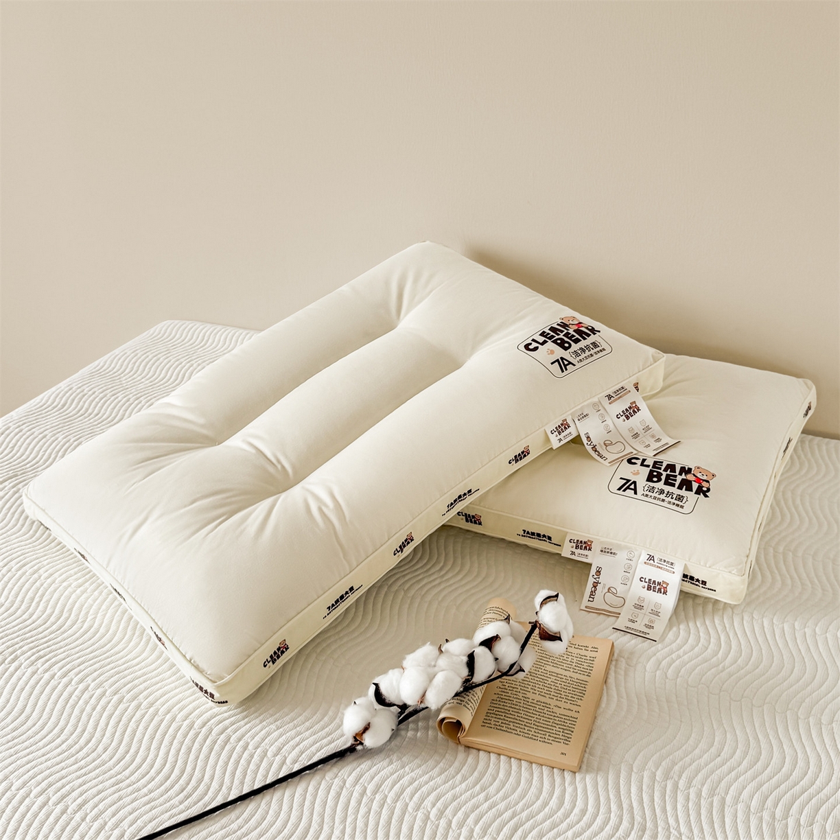 91家纺网 家纺一手货源 找家纺 （总）麦肯锡 2025新款7A抗菌小熊亲子枕枕头枕芯