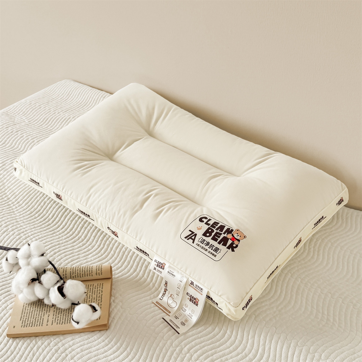 91家纺网 家纺一手货源 找家纺 （总）麦肯锡 2025新款7A抗菌小熊亲子枕枕头枕芯