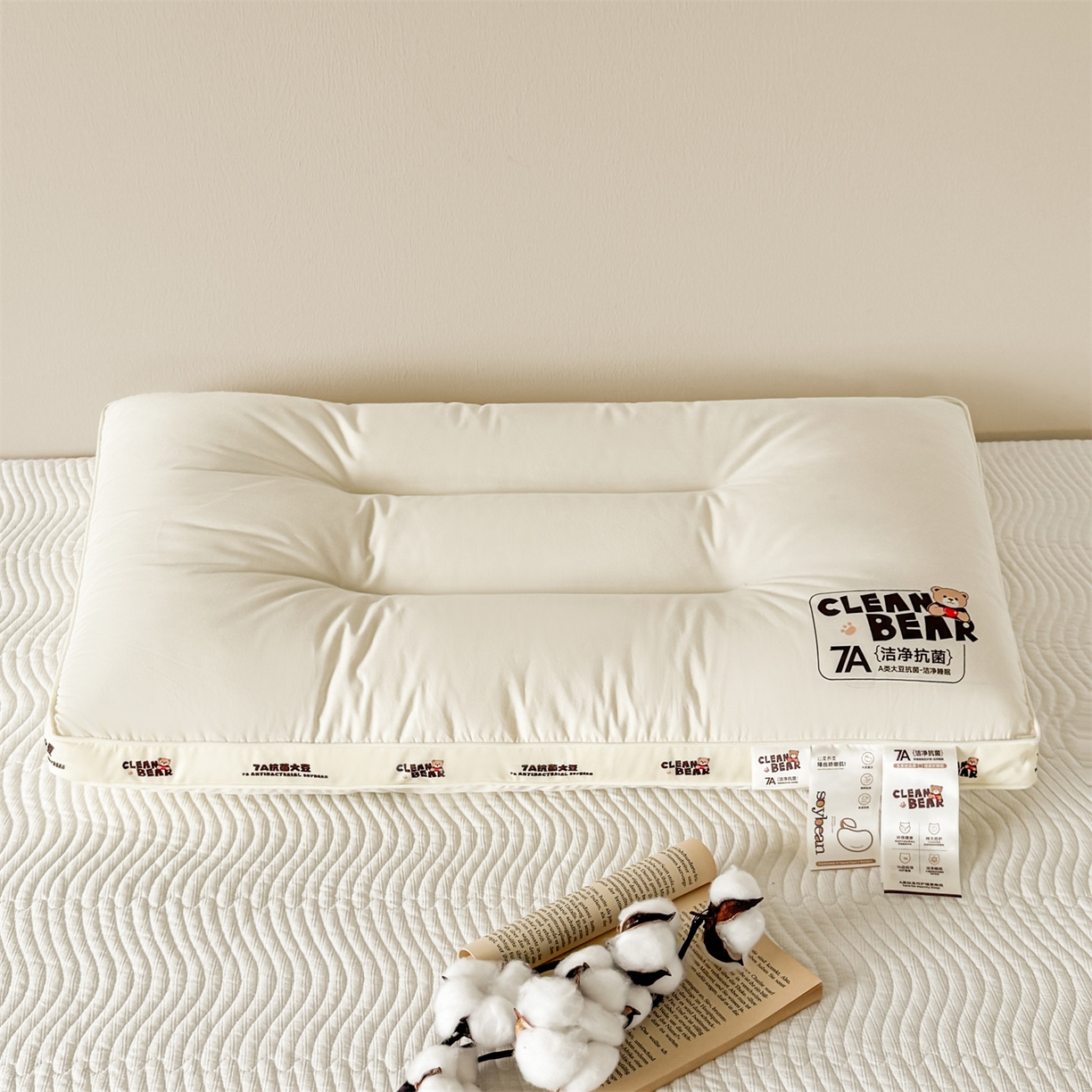 91家纺网 家纺一手货源 找家纺 （总）麦肯锡 2025新款7A抗菌小熊亲子枕枕头枕芯