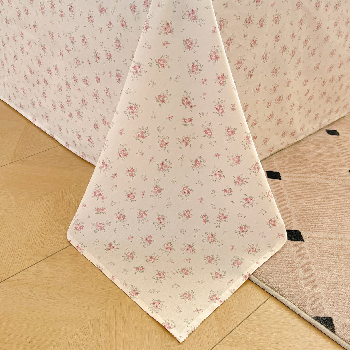 91家纺网 家纺一手货源 找家纺 花梦欣 2025新款全棉印花单品系列-四件套 疏影梦境粉