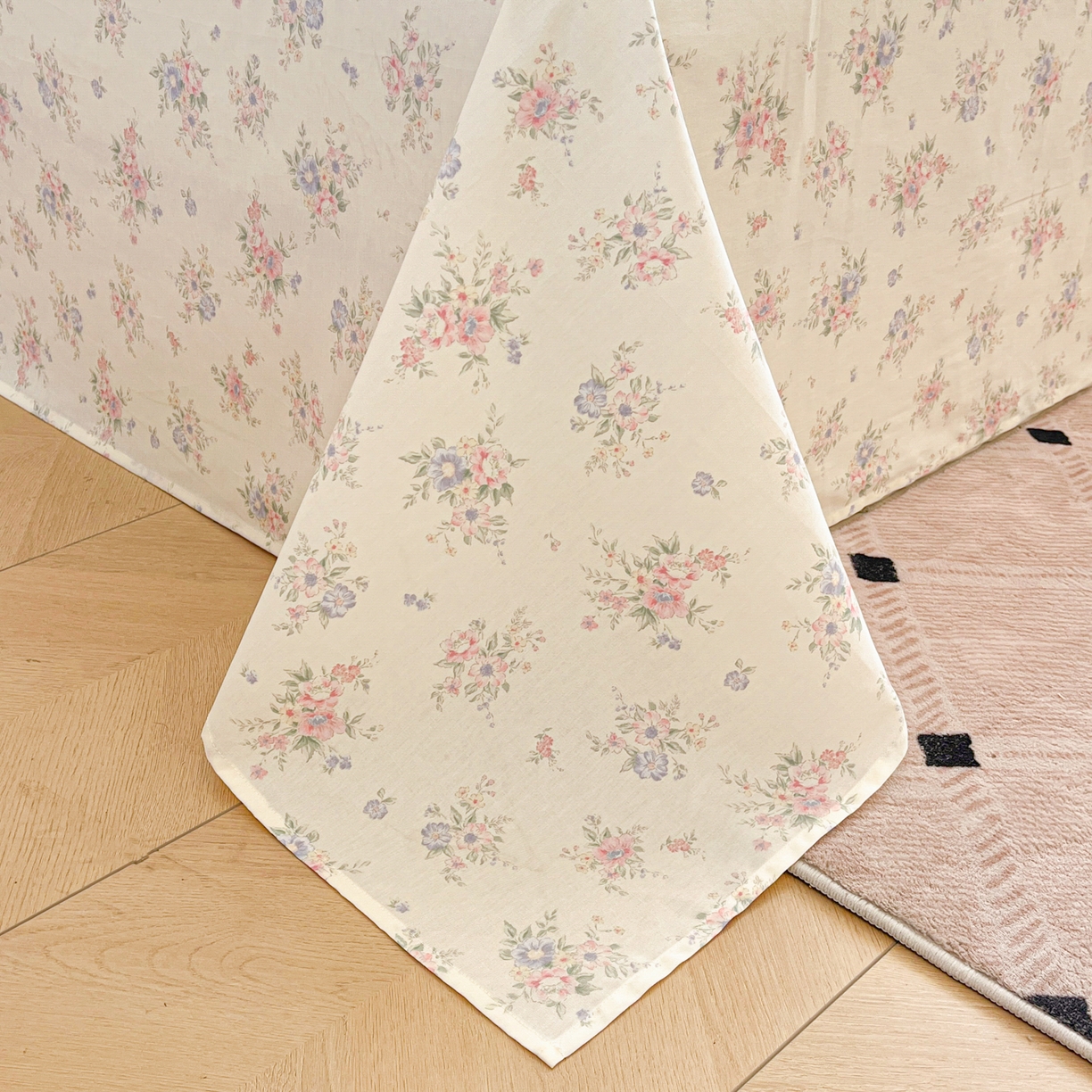 91家纺网 家纺一手货源 找家纺 花梦欣 2025新款全棉印花单品系列-四件套 欧风花影