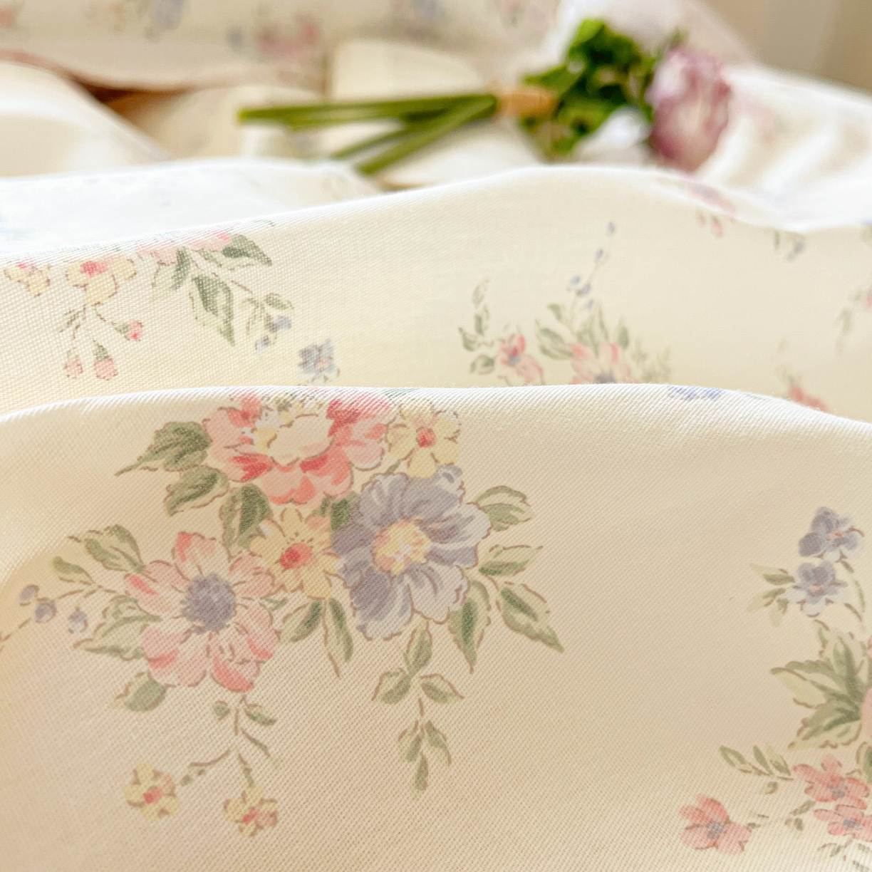 91家纺网 家纺一手货源 找家纺 花梦欣 2025新款全棉印花单品系列-四件套 欧风花影