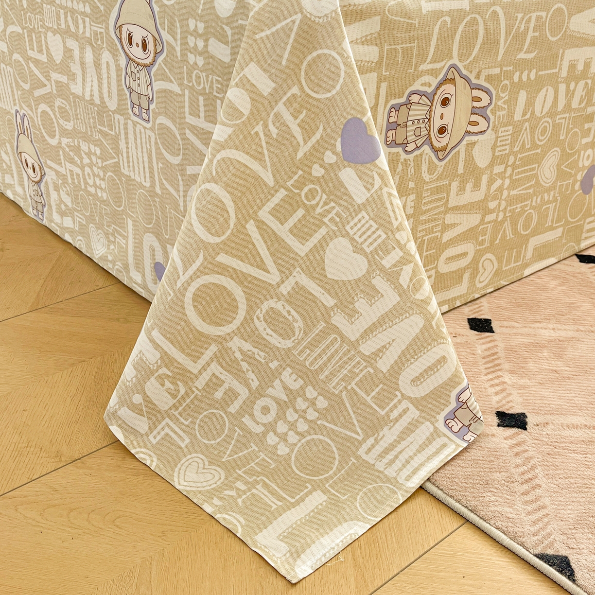 91家纺网 家纺一手货源 找家纺 花梦欣 2025新款全棉印花单品系列-四件套 拉布兔兔