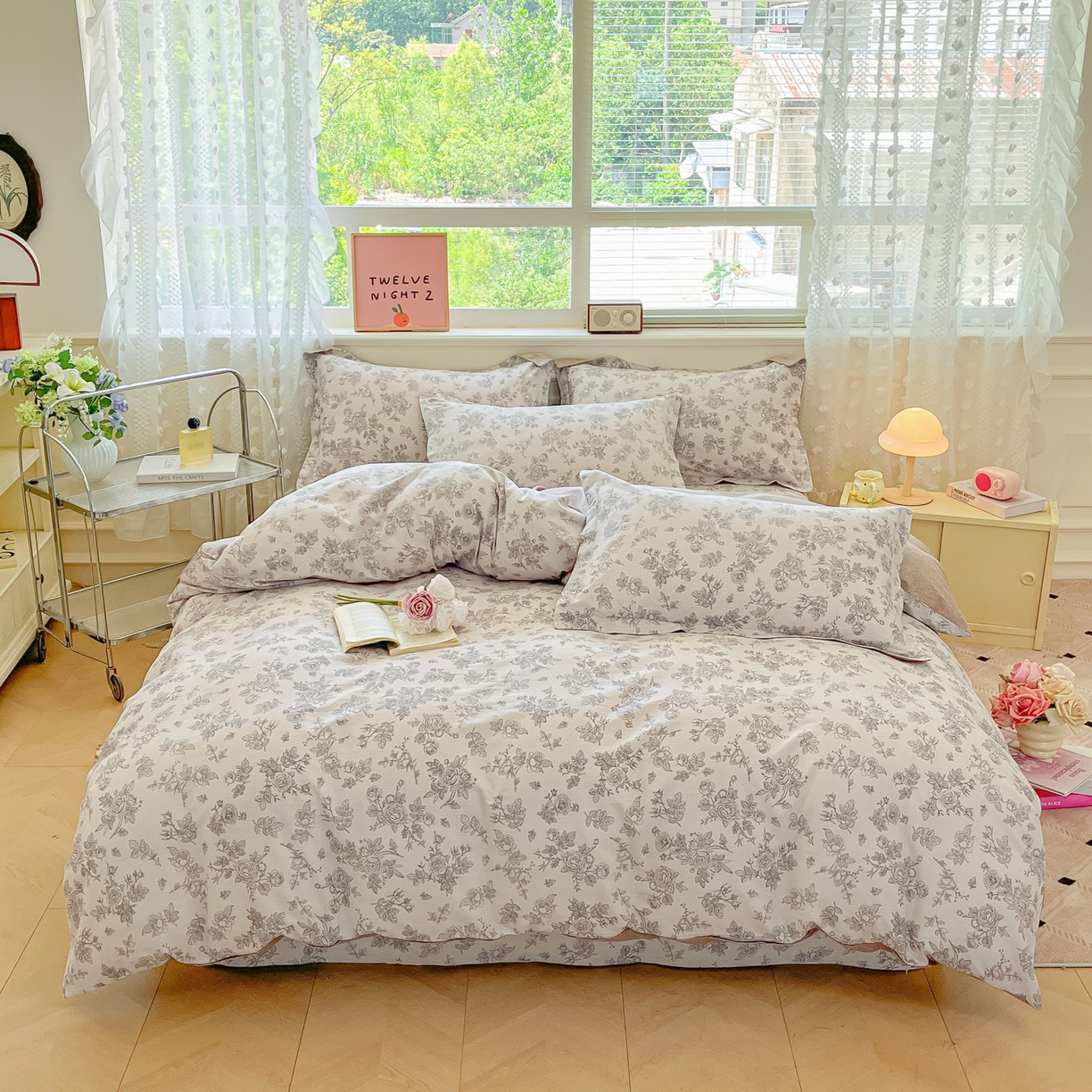 花梦欣 2025新款全棉印花单品系列-四件套 摩菲