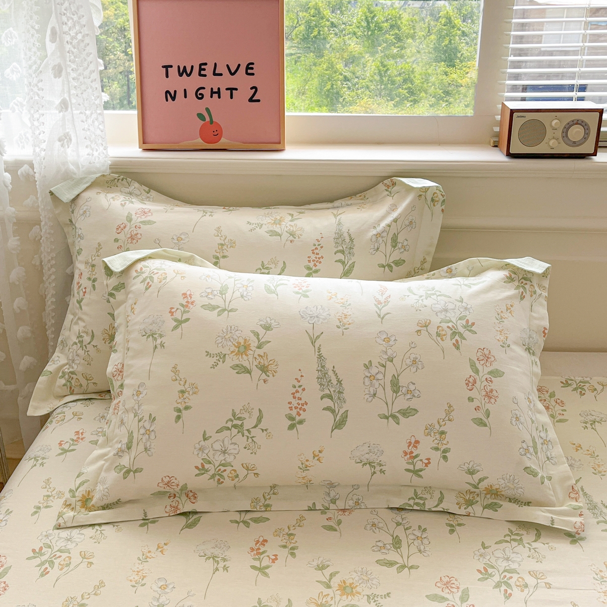 91家纺网 家纺一手货源 找家纺 花梦欣 2025新款全棉印花单品系列-四件套 暖樱之舞