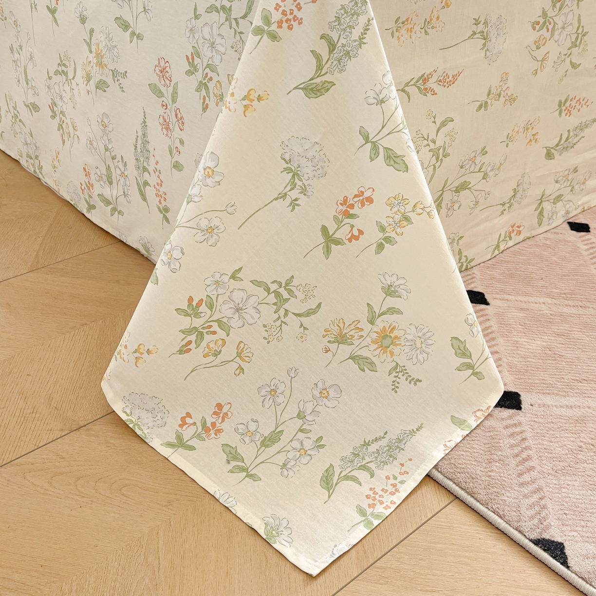 91家纺网 家纺一手货源 找家纺 花梦欣 2025新款全棉印花单品系列-四件套 暖樱之舞