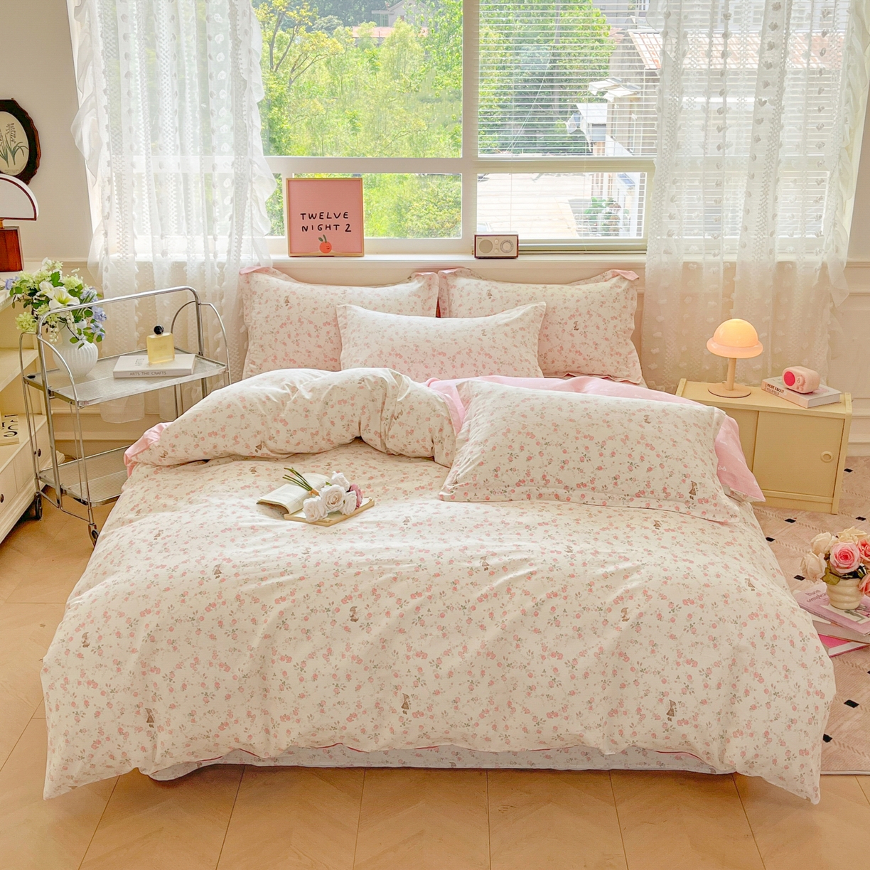 花梦欣 2025新款全棉印花单品系列-四件套 花中仙子