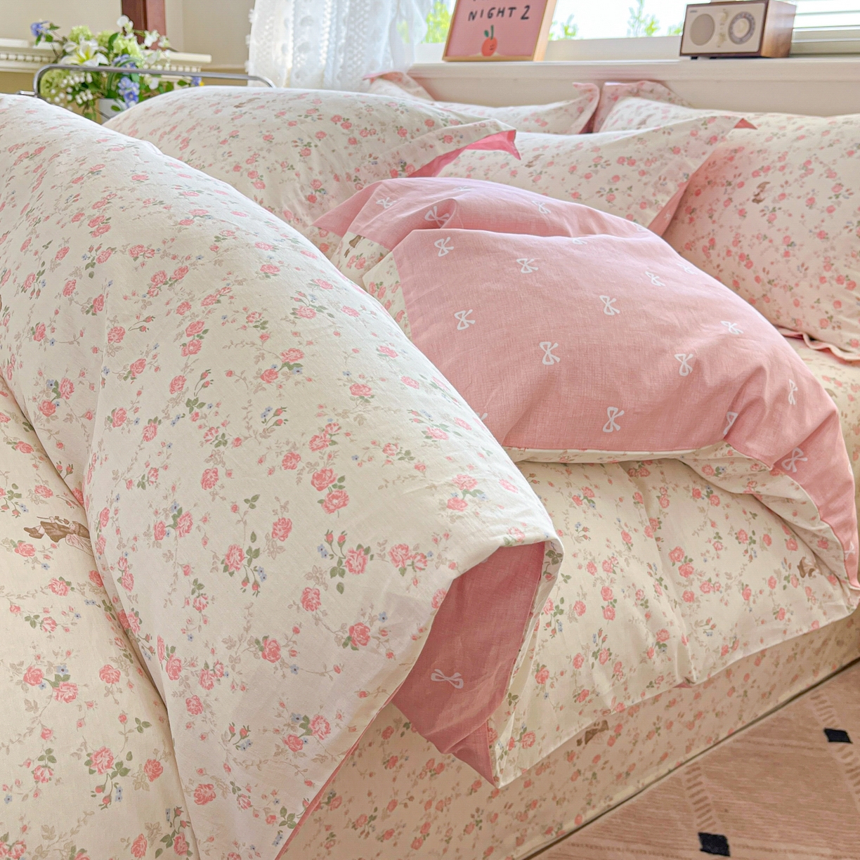 91家纺网 家纺一手货源 找家纺 花梦欣 2025新款全棉印花单品系列-四件套 花中仙子