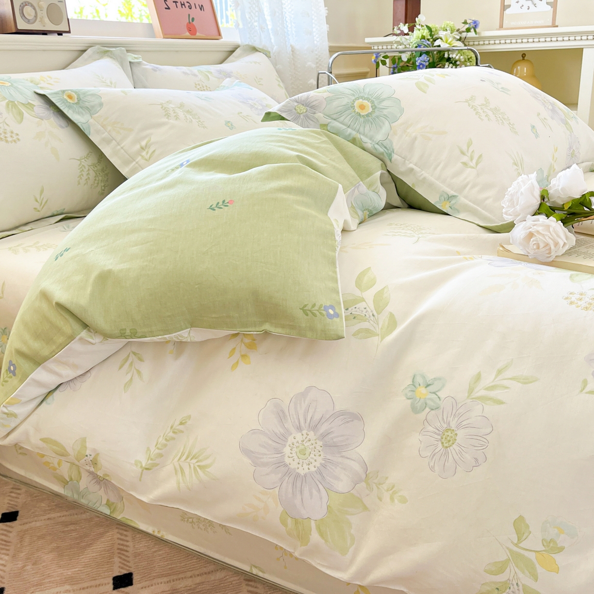 91家纺网 家纺一手货源 找家纺 花梦欣 2025新款全棉印花单品系列-四件套 蝶舞恋曲