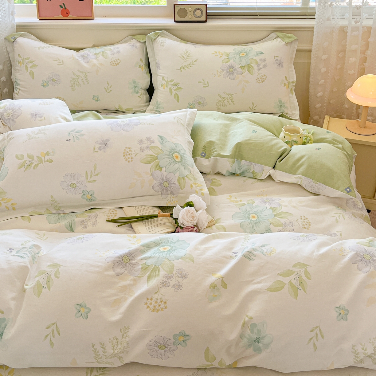 91家纺网 家纺一手货源 找家纺 花梦欣 2025新款全棉印花单品系列-四件套 蝶舞恋曲