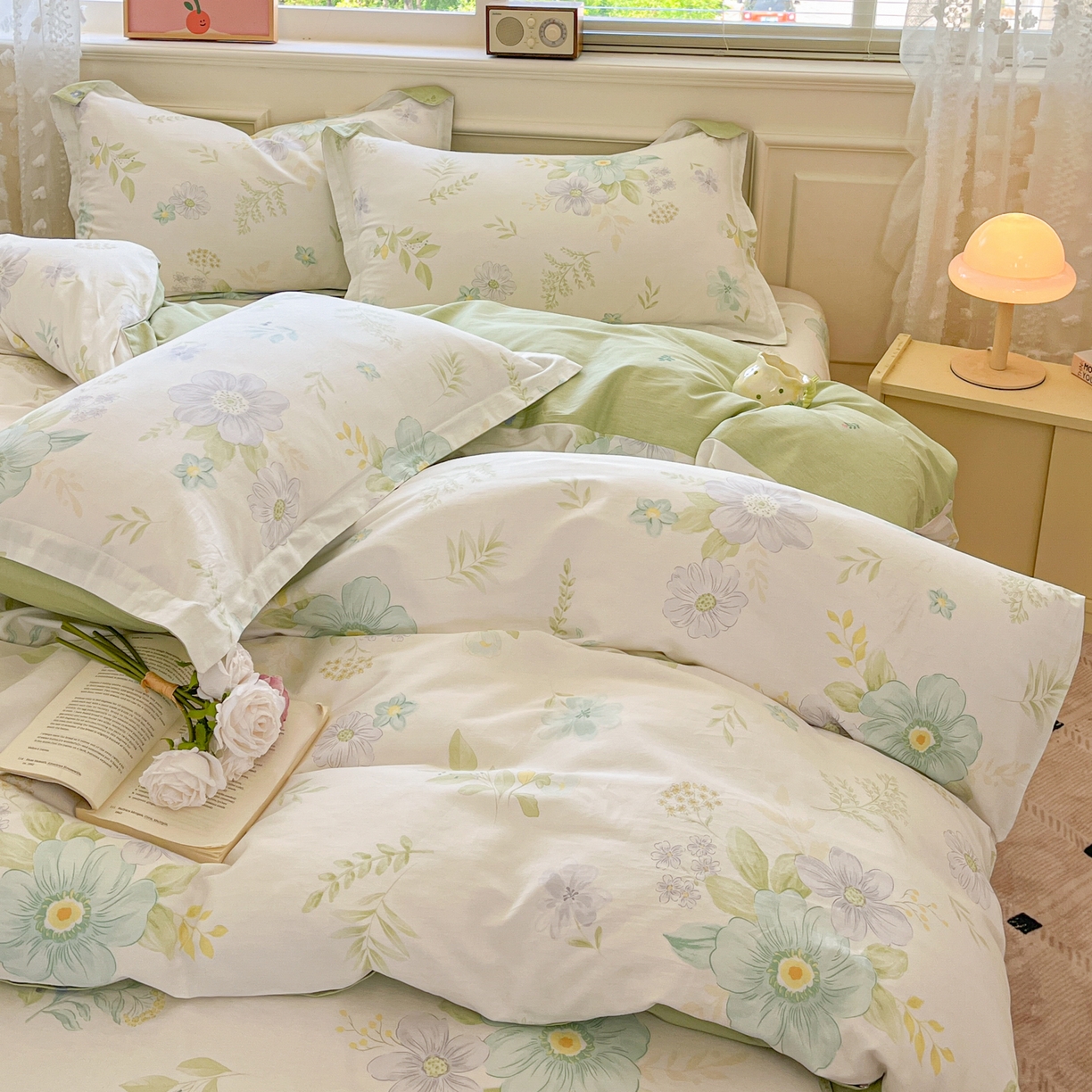 91家纺网 家纺一手货源 找家纺 花梦欣 2025新款全棉印花单品系列-四件套 蝶舞恋曲