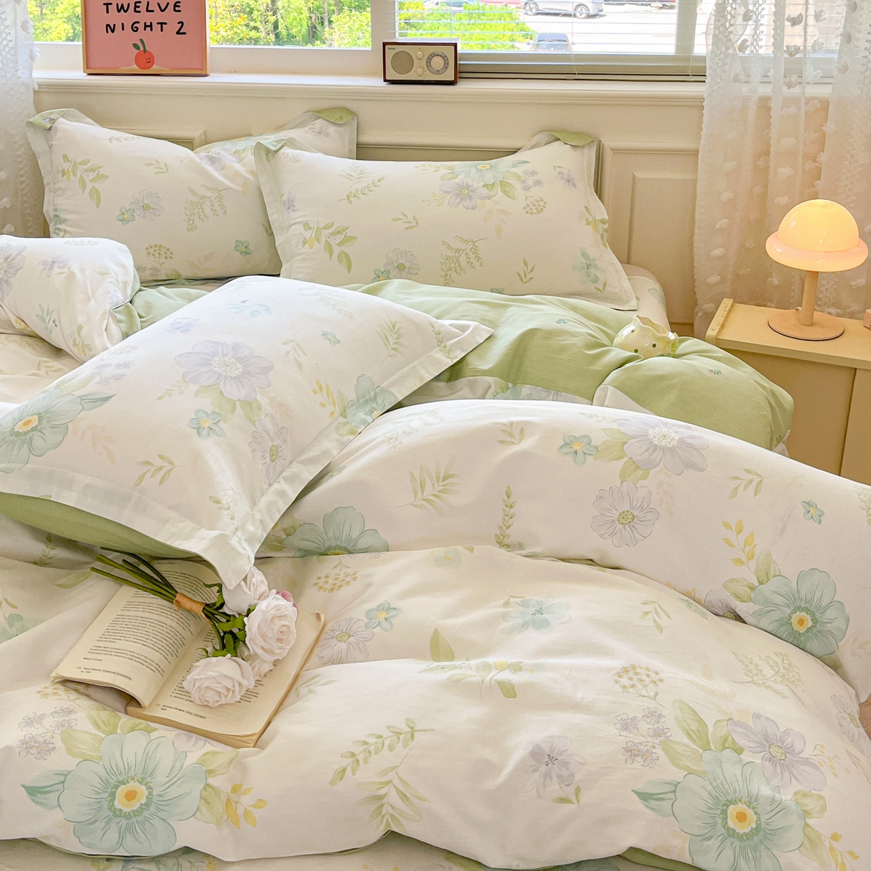 91家纺网 家纺一手货源 找家纺 花梦欣 2025新款全棉印花单品系列-四件套 蝶舞恋曲