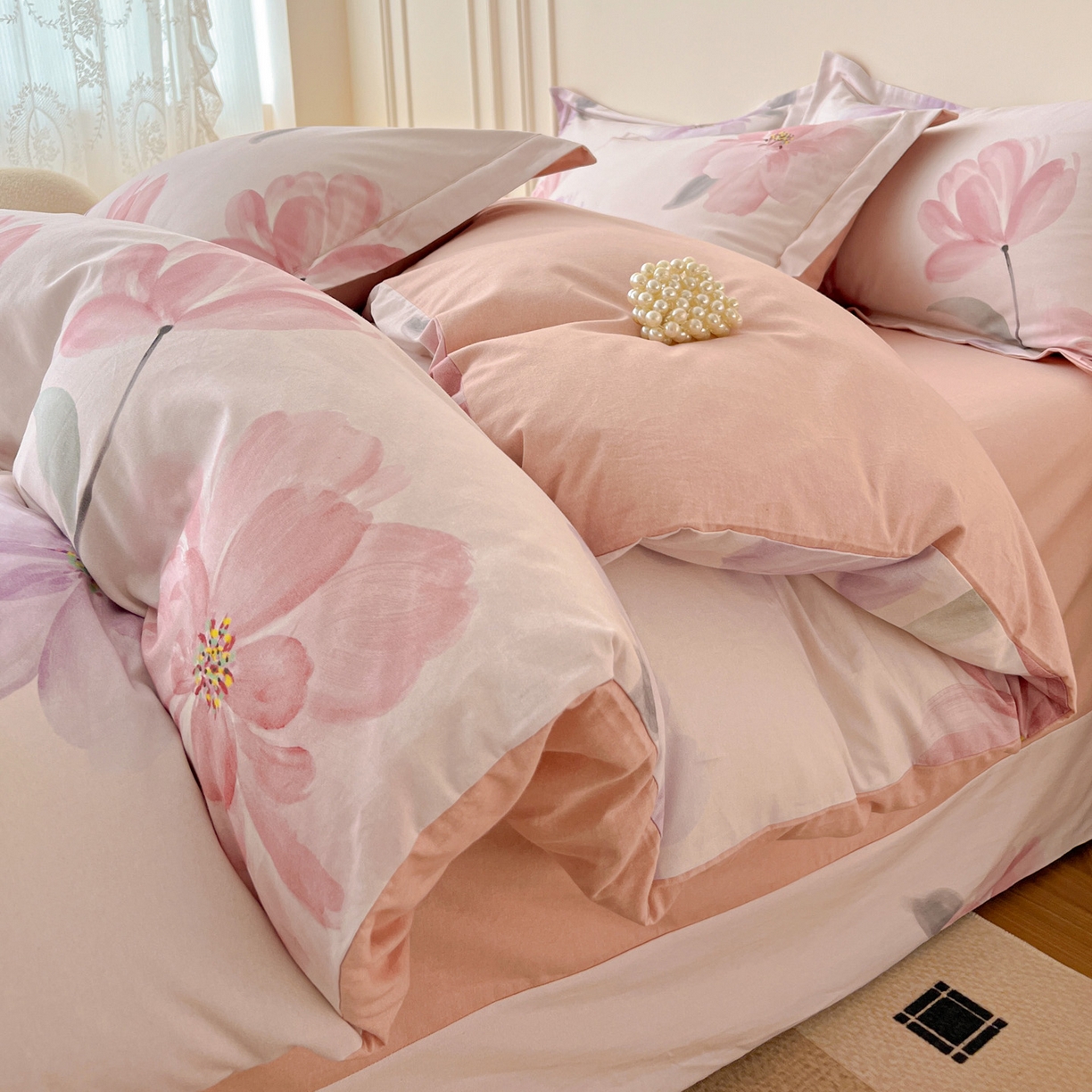 91家纺网 家纺一手货源 找家纺 朵希曼 2025新款全棉纯棉生态磨毛四件套