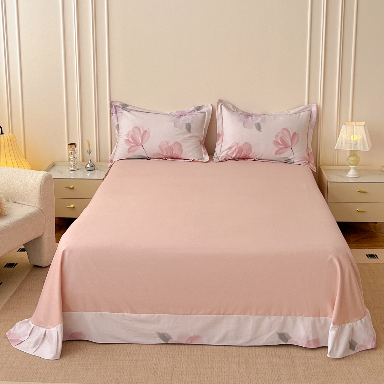 91家纺网 家纺一手货源 找家纺 朵希曼 2025新款全棉纯棉生态磨毛四件套