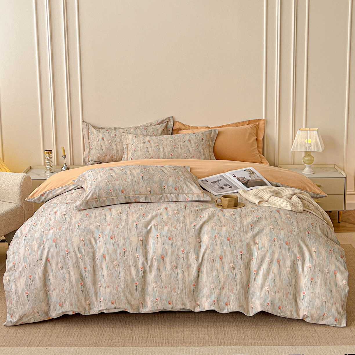 91家纺网 家纺一手货源 找家纺 朵希曼 2025新款全棉纯棉生态磨毛四件套