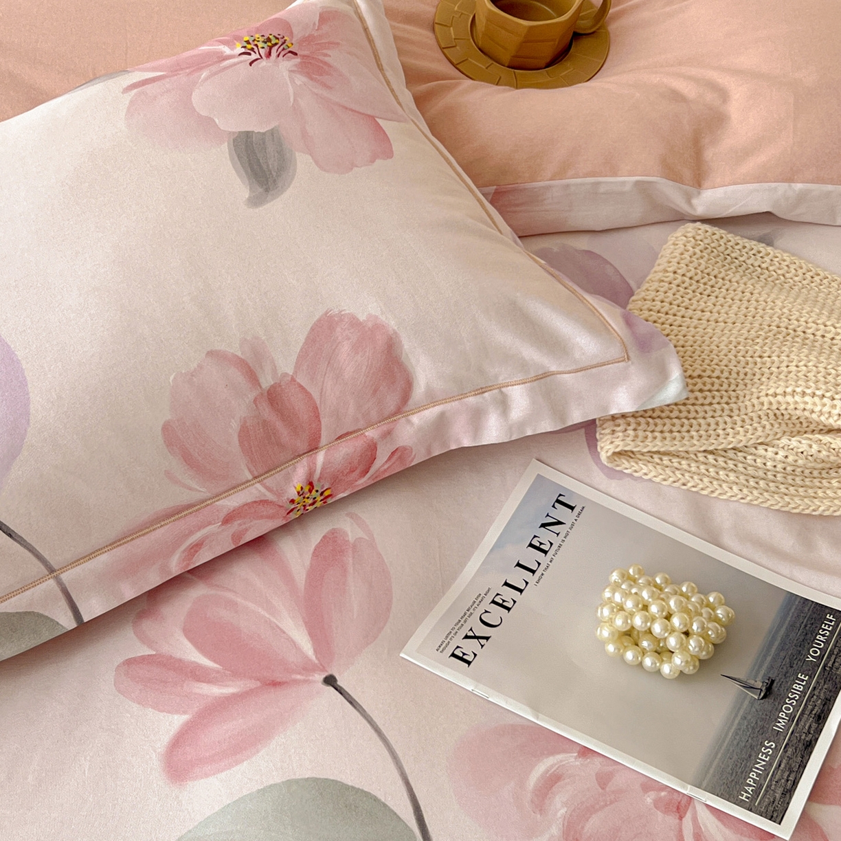 91家纺网 家纺一手货源 找家纺 朵希曼 2025新款全棉纯棉生态磨毛四件套