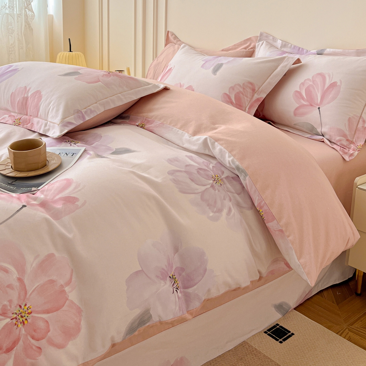 91家纺网 家纺一手货源 找家纺 朵希曼 2025新款全棉纯棉生态磨毛四件套