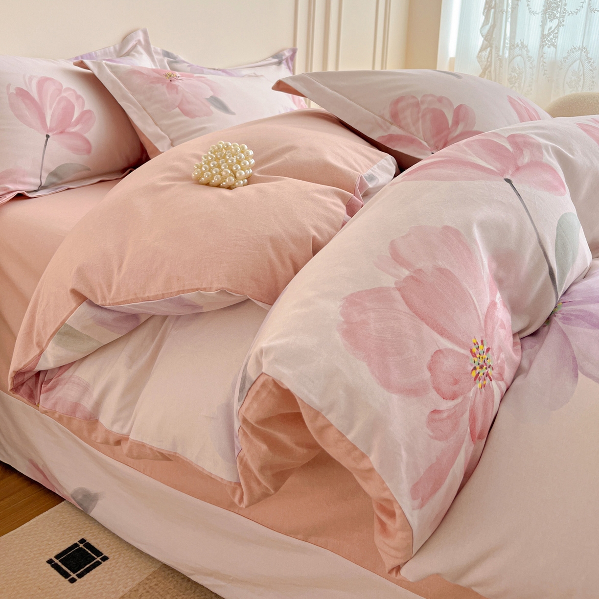 91家纺网 家纺一手货源 找家纺 朵希曼 2025新款全棉纯棉生态磨毛四件套