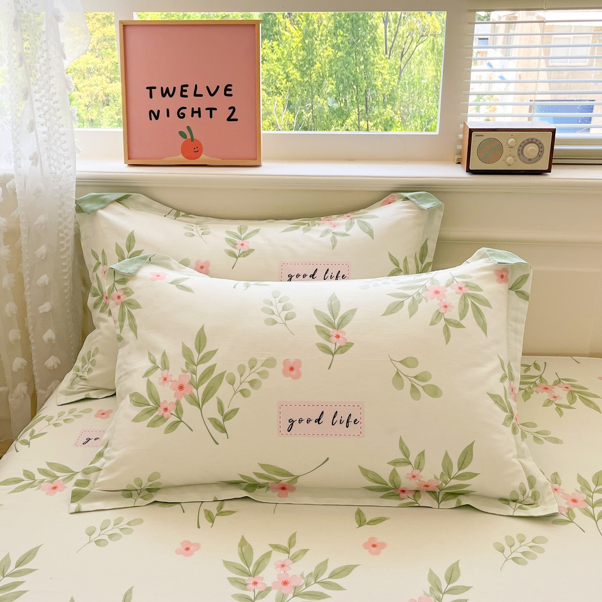 91家纺网 家纺一手货源 找家纺 花梦欣 2025新款全棉印花单品系列-四件套 扶绿花园