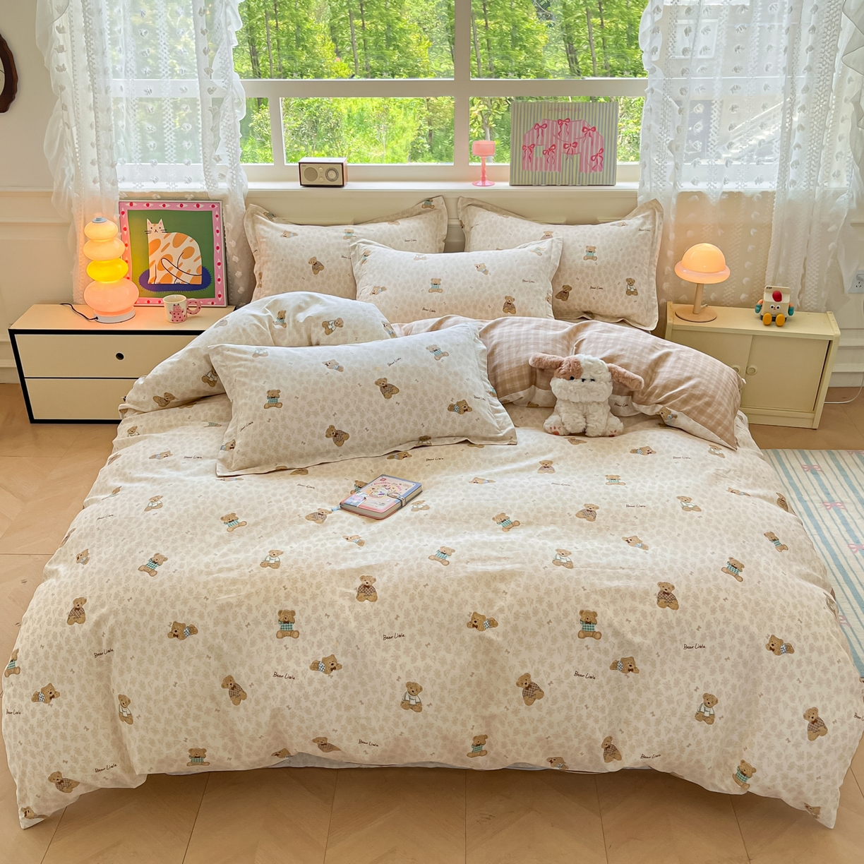 花梦欣 2025新款全棉印花单品系列-四件套 果酱电台