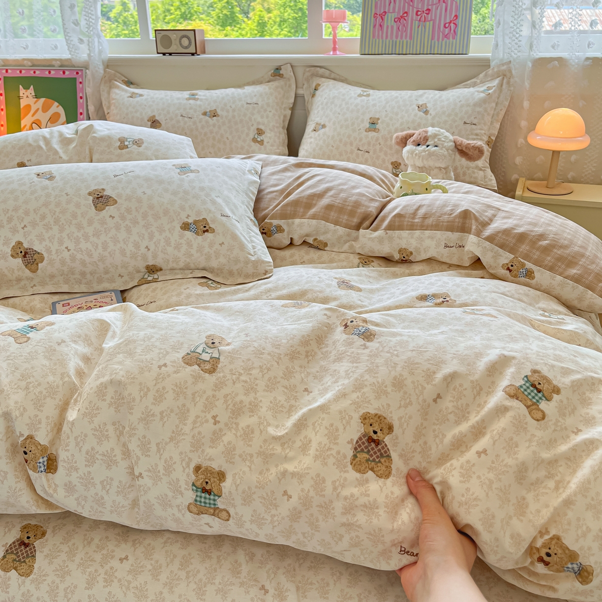 91家纺网 家纺一手货源 找家纺 花梦欣 2025新款全棉印花单品系列-四件套 果酱电台