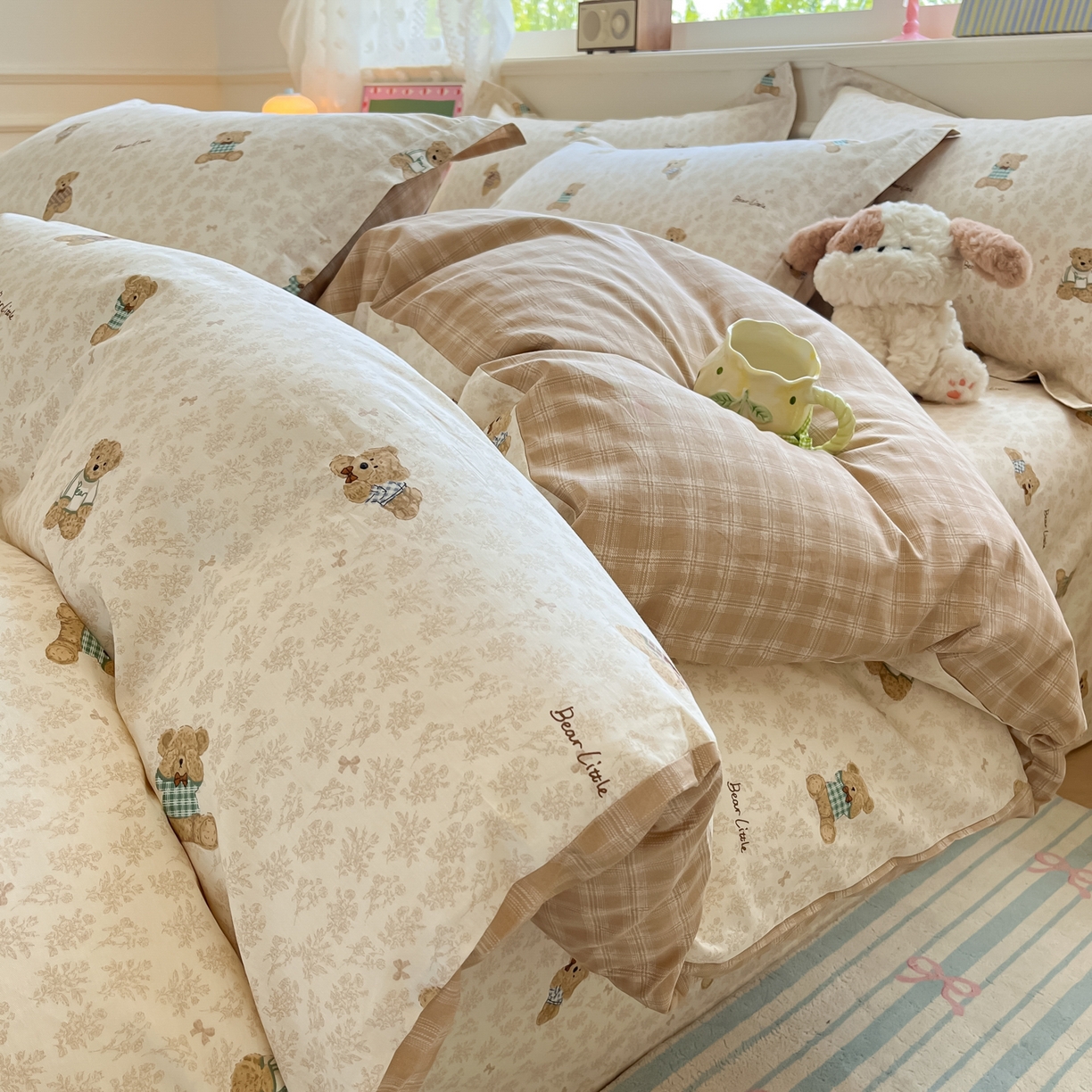 91家纺网 家纺一手货源 找家纺 花梦欣 2025新款全棉印花单品系列-四件套 果酱电台