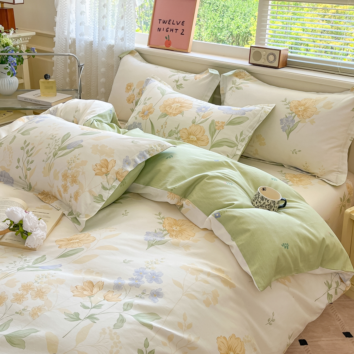 91家纺网 家纺一手货源 找家纺 花梦欣 2025新款全棉印花单品系列-四件套 灯火阑珊