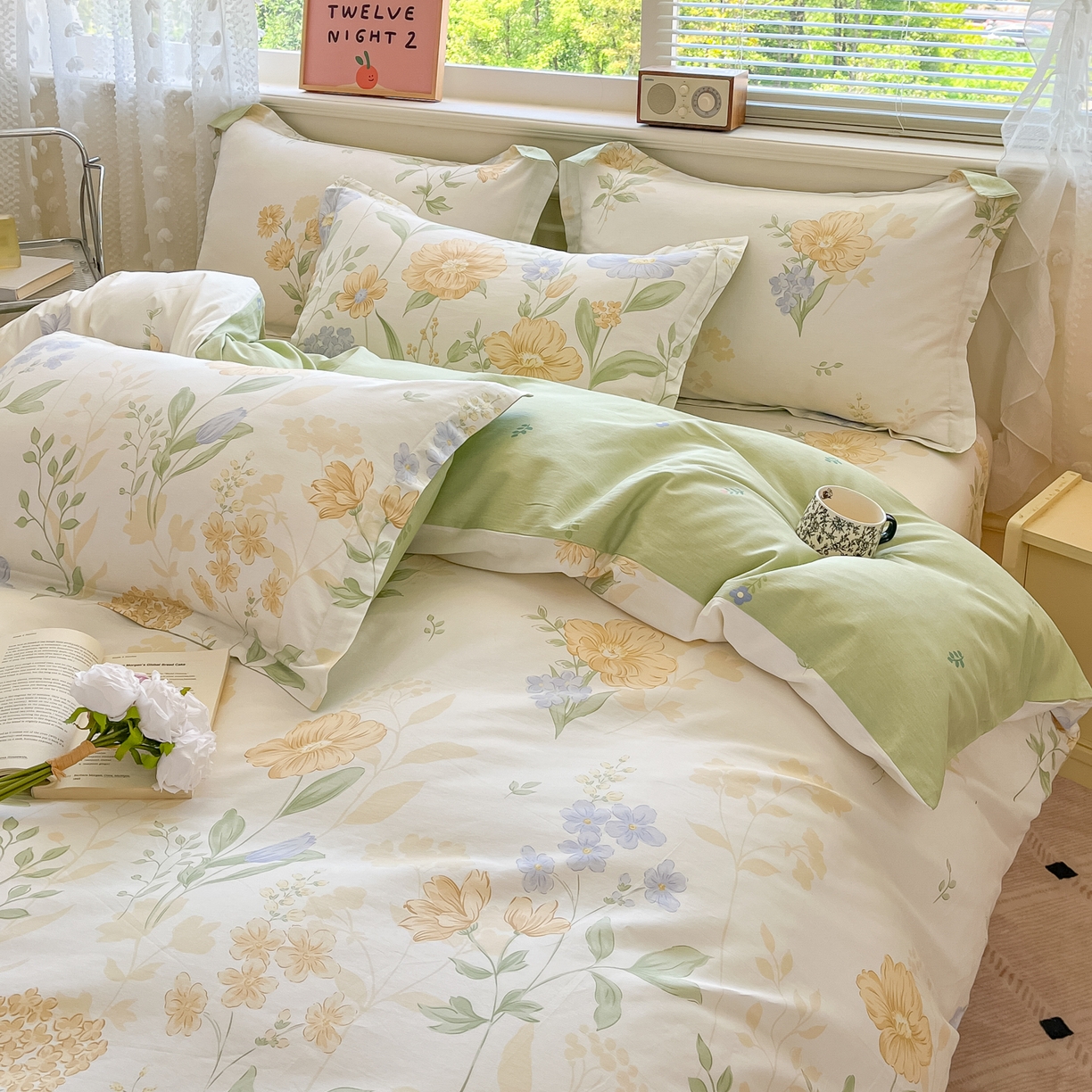 91家纺网 家纺一手货源 找家纺 花梦欣 2025新款全棉印花单品系列-四件套 灯火阑珊