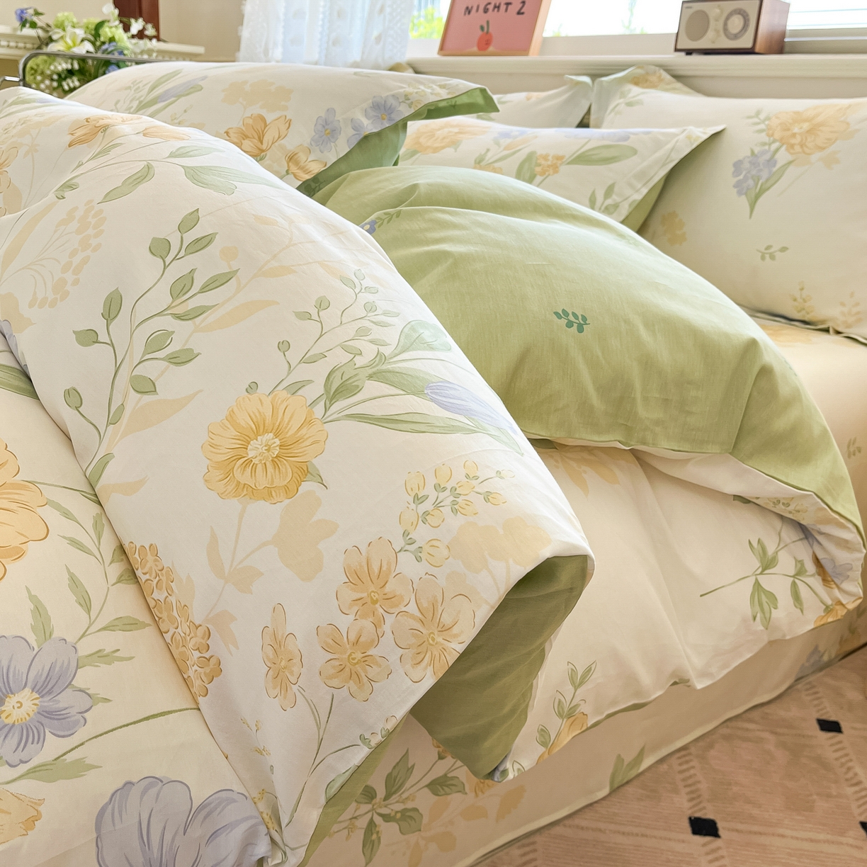 91家纺网 家纺一手货源 找家纺 花梦欣 2025新款全棉印花单品系列-四件套 灯火阑珊