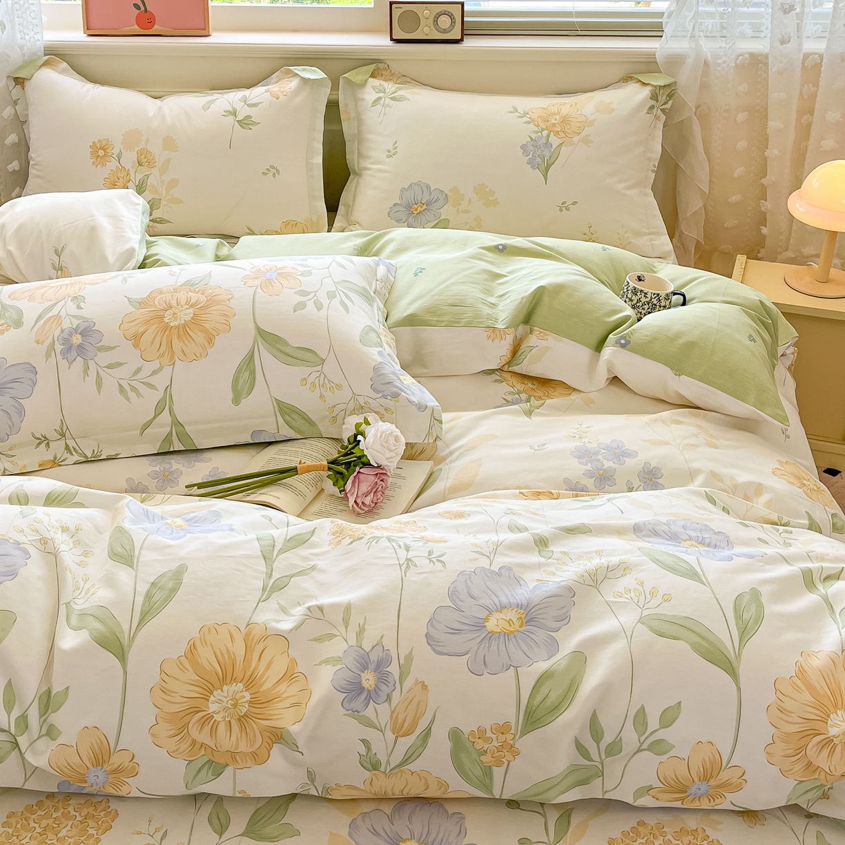 91家纺网 家纺一手货源 找家纺 花梦欣 2025新款全棉印花单品系列-四件套 灯火阑珊