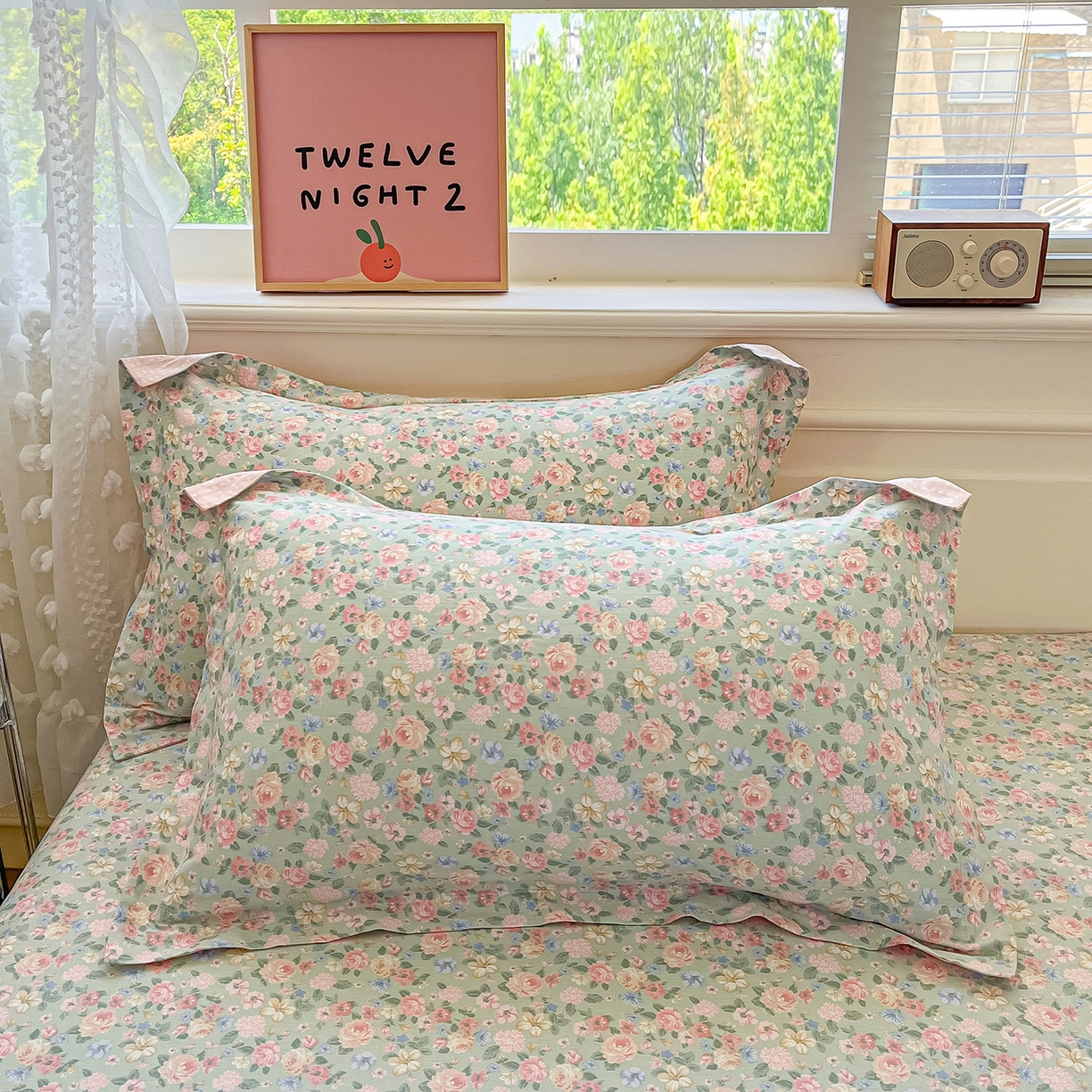 91家纺网 家纺一手货源 找家纺 花梦欣 2025新款全棉印花单品系列-四件套 柏林梦境绿