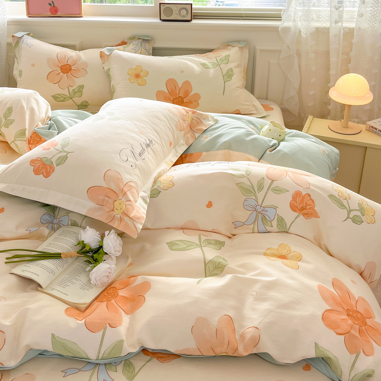 91家纺网 家纺一手货源 找家纺 花梦欣 2025新款全棉印花单品系列-四件套 班纳花园