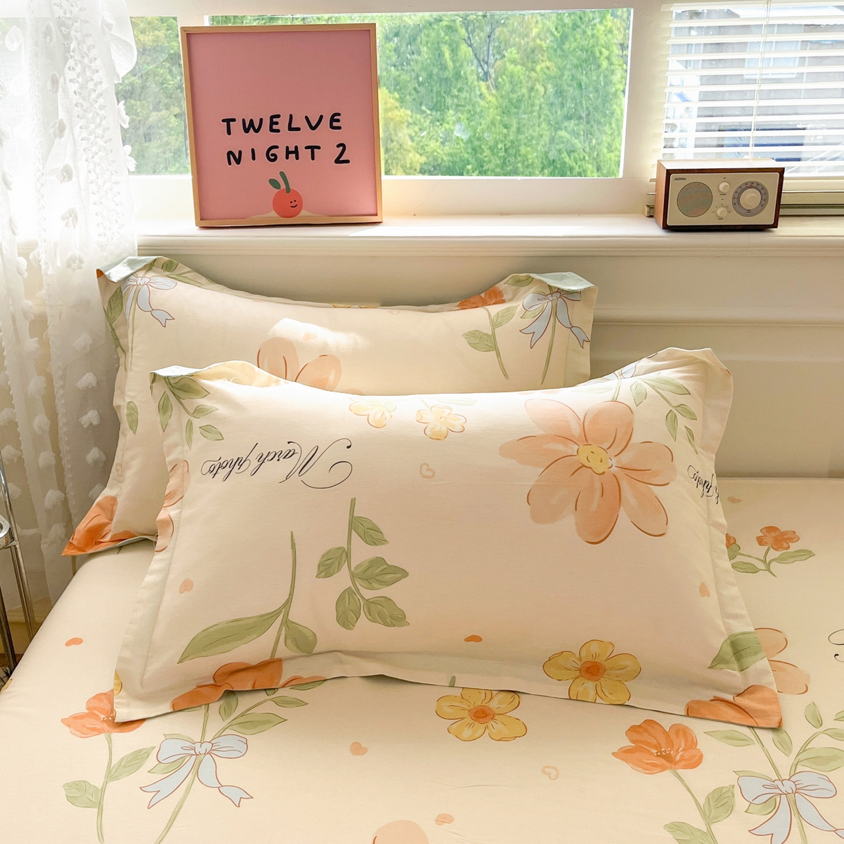 91家纺网 家纺一手货源 找家纺 花梦欣 2025新款全棉印花单品系列-四件套 班纳花园