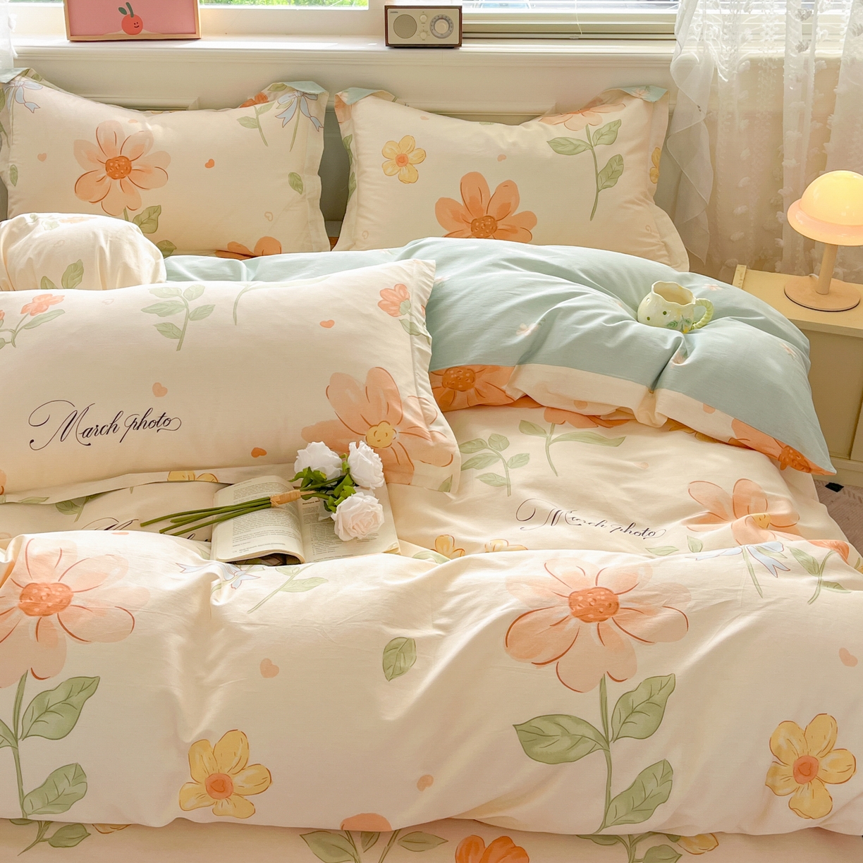 91家纺网 家纺一手货源 找家纺 花梦欣 2025新款全棉印花单品系列-四件套 班纳花园