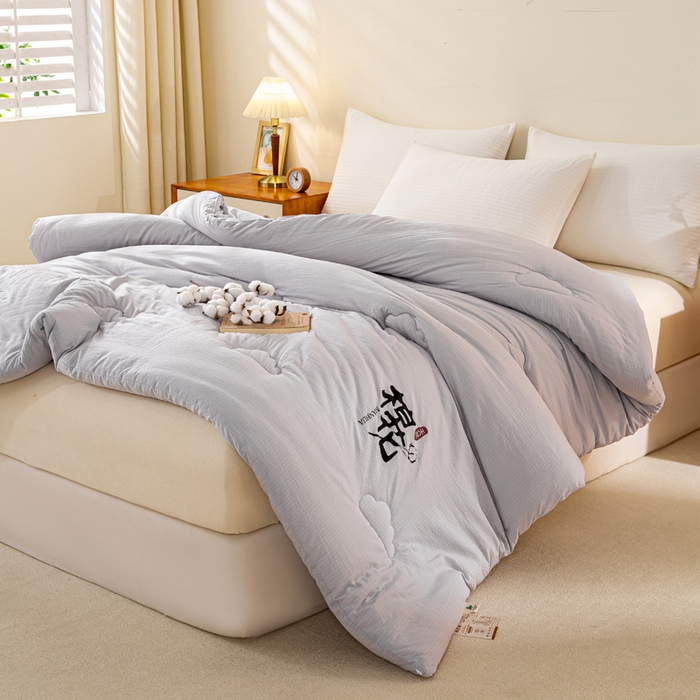 91家纺网 家纺一手货源 找家纺 憨豆家纺 2026新款新疆棉花被被子被芯冬被春秋被垫被（含买家秀） 棉花被-摩卡灰