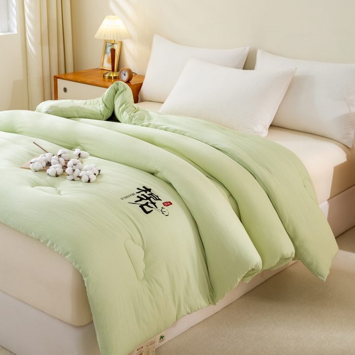 91家纺网 家纺一手货源 找家纺 憨豆家纺 2026新款新疆棉花被被子被芯冬被春秋被垫被（含买家秀） 棉花被-抹茶绿