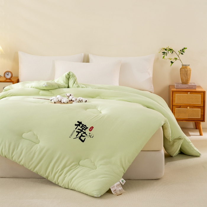 91家纺网 家纺一手货源 找家纺 憨豆家纺 2026新款新疆棉花被被子被芯冬被春秋被垫被（含买家秀） 棉花被-抹茶绿