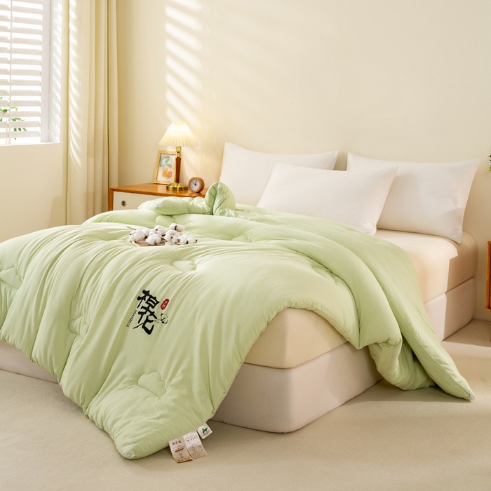 91家纺网 家纺一手货源 找家纺 憨豆家纺 2026新款新疆棉花被被子被芯冬被春秋被垫被（含买家秀） 棉花被-抹茶绿