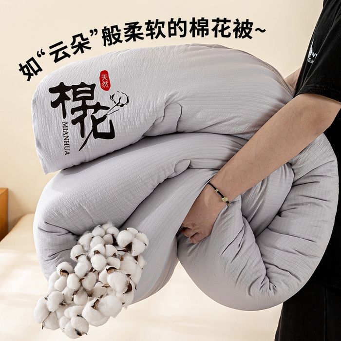 91家纺网 家纺一手货源 找家纺 憨豆家纺 2026新款新疆棉花被被子被芯冬被春秋被垫被（含买家秀） 棉花被-摩卡灰