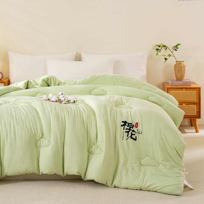 91家纺网 家纺一手货源 找家纺 憨豆家纺 2026新款新疆棉花被被子被芯冬被春秋被垫被（含买家秀） 棉花被-抹茶绿