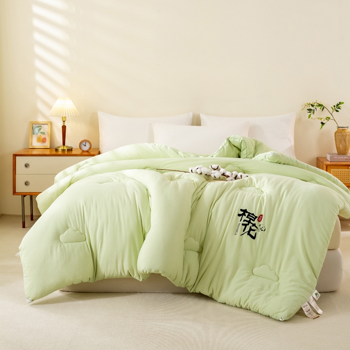 91家纺网 家纺一手货源 找家纺 憨豆家纺 2026新款新疆棉花被被子被芯冬被春秋被垫被（含买家秀） 棉花被-抹茶绿