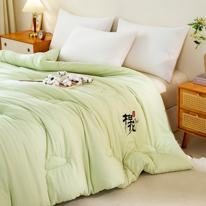 91家纺网 家纺一手货源 找家纺 憨豆家纺 2026新款新疆棉花被被子被芯冬被春秋被垫被（含买家秀） 棉花被-抹茶绿