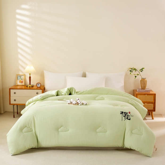91家纺网 家纺一手货源 找家纺 憨豆家纺 2026新款新疆棉花被被子被芯冬被春秋被垫被（含买家秀） 棉花被-抹茶绿