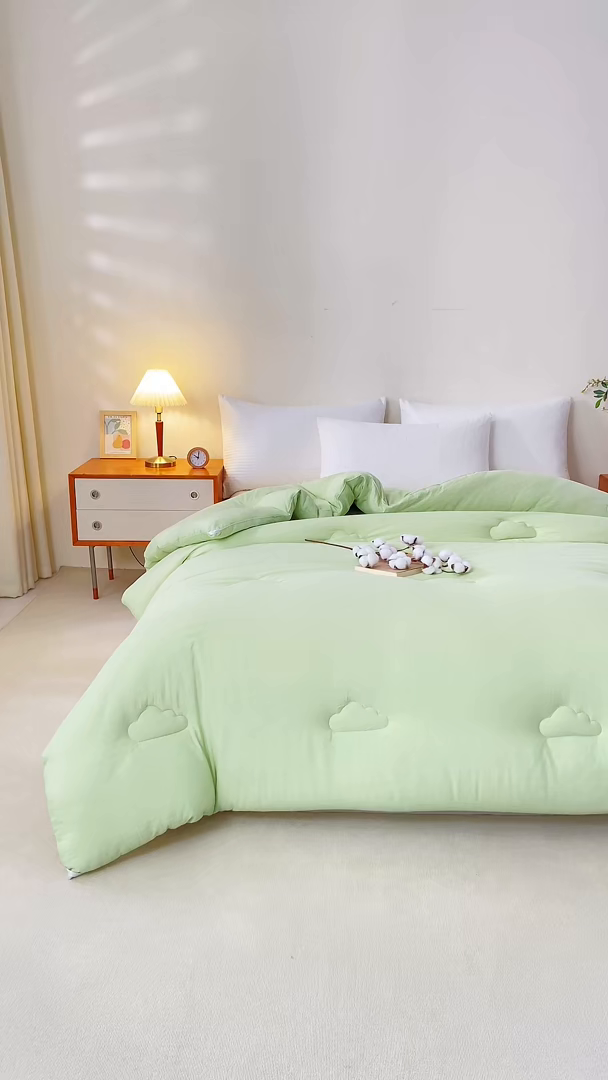 91家纺网 家纺一手货源 找家纺 憨豆家纺 2026新款新疆棉花被被子被芯冬被春秋被垫被（含买家秀） 棉花被-抹茶绿