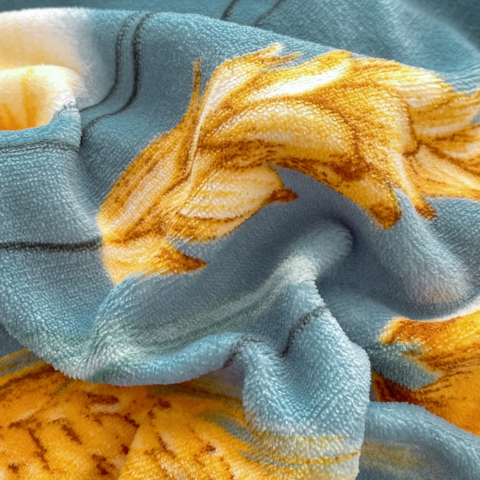 91家纺网 家纺一手货源 找家纺 鸿羽樱家纺《原伊菲晓》 2025新款小清新牛奶绒印花四件套 时光向暖-兰